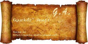 Gyurkó Anett névjegykártya